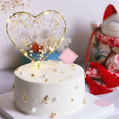 Heart Shaped Cake Toppers Lighted