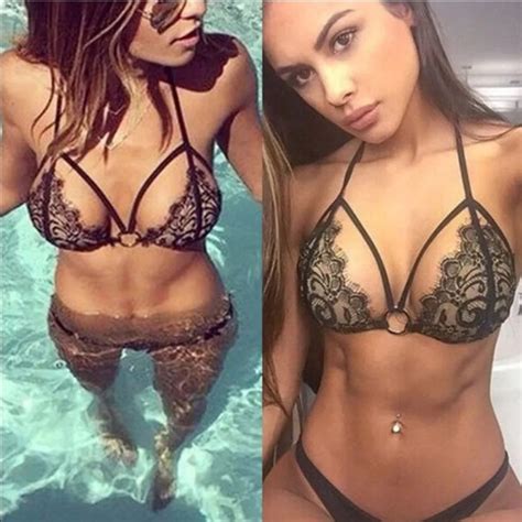 Swim Lace Black Nude Bikini Swimsuit Set Poshmark