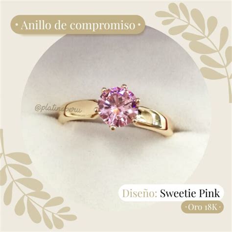 Anillo Compromiso En Oro K Sweetie Pink Platino Per Joyer A