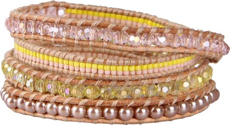 Amazon Kelitch Crystal Mix Yellow Seed Bead Hand Chain Wraps