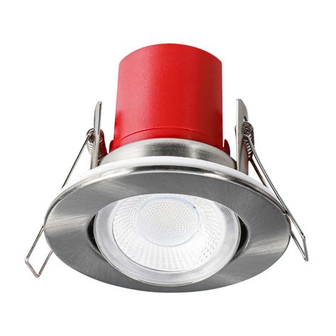 Xcite 5W LED Fire Rated Colour Selectable IP65 Tilt Downlight Satin