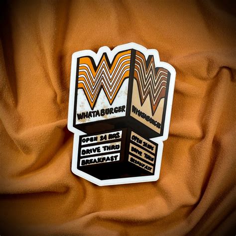 Vinyl Sticker Vintage Whataburger Sign Houston Texas Etsy