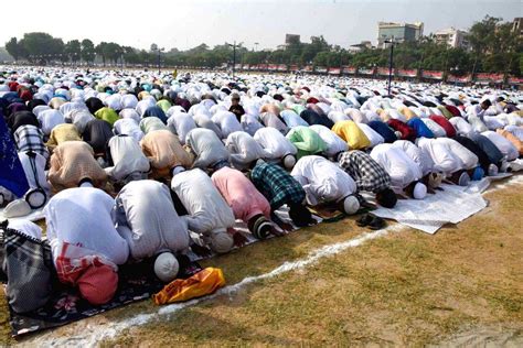 Muslim Devotees Offer Namaz On The Occasion Of Eid Al Adha