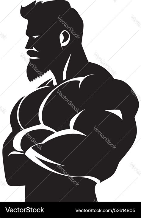 Muscle Mark Fitness Man Icon In Schwarz Eisen Vektorbild