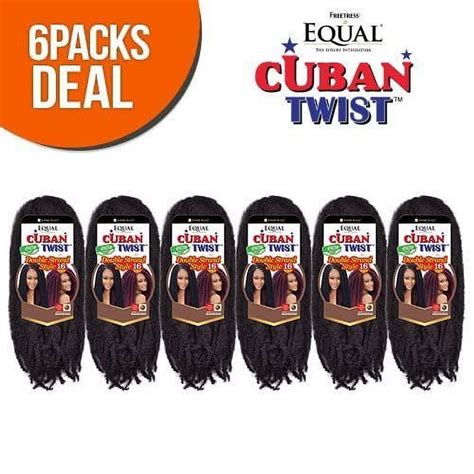 Freetress Equal Synthetic Hair Braids Double Strand Style Cuban Twist Braid 16 6 Pack