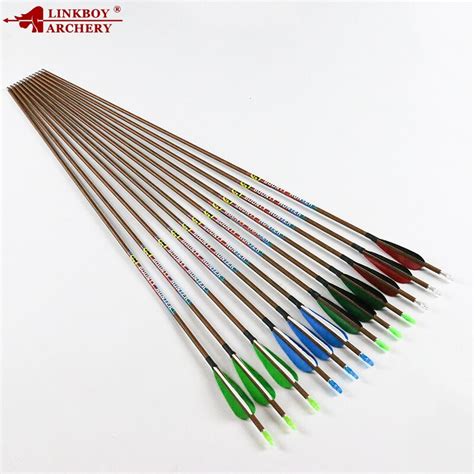 Pcs Linkboy Archery Carbon Arrows Shaft Wood Skin Id Sp