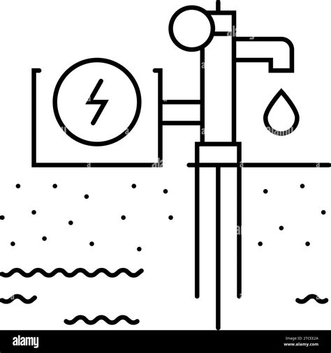 Groundwater Sampling Hydrogeologist Line Icon Vector Illustration Stock