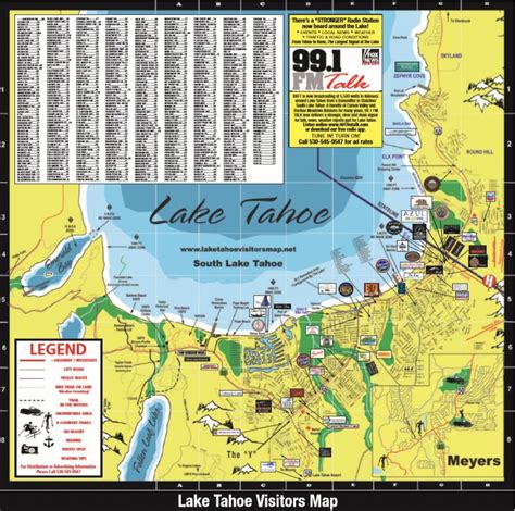 Lake Tahoe Visitors Map - Printable Map Of Lake Tahoe | Printable Maps