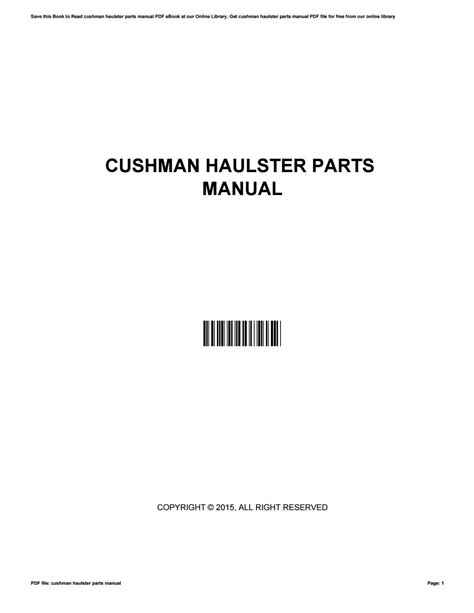 Cushman haulster parts manual by GeorgeMcQueen2677 - Issuu