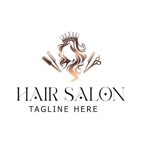 Premium Vector Vector Hair Salon Logo Design Crown Salon Beauty Logo