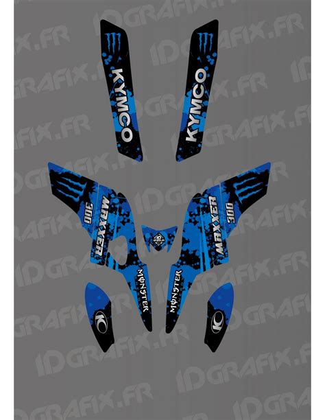 Kit Grafico Monster Edition Blu Kymco Maxxer Idgrafix