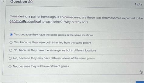 Solved Considering a pair of homologous chromosomes, are | Chegg.com 