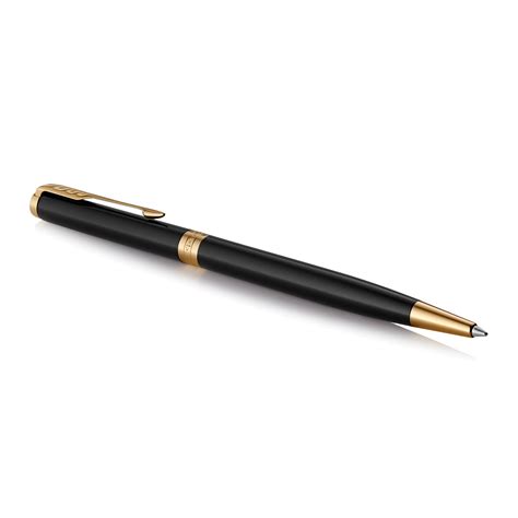 Parker Sonnet Slim Ballpoint Pen Black Lacquer Gold Trim