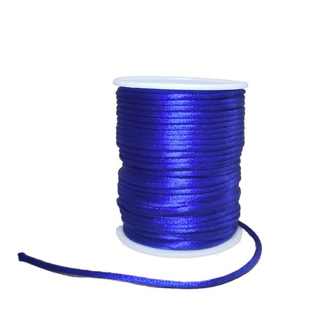 Cordão de Cetim Rabo de Rato 2mm Azul Royal 50mts Elo7