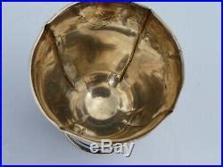 Rare Timbale Piedouche Deco Art Nouveau Argent Poin On Minerve Vermeil