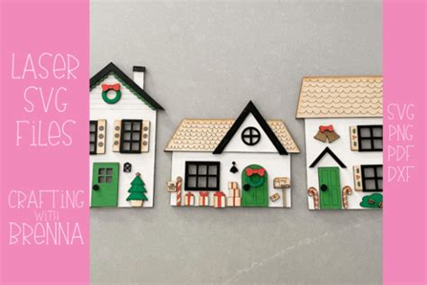 Christmas Village Laser Svg File Graphic By Crafting With Brenna