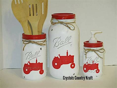 Farm House Decor Tractor Canisters Choose Your Colors Etsy