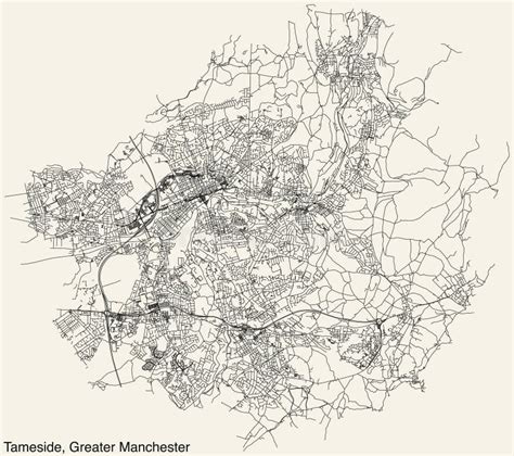 Cartina Stradale Del Comune Metropolitano Di Manchester Illustrazione