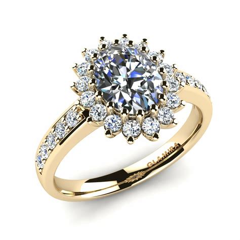 Hochwertige Verlobungsringe Lillian Mit Karat Diamant Oval