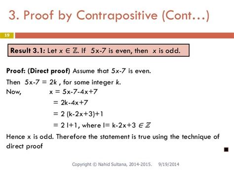 Chapter 3 Direct Proof And Proof By Contrapositive