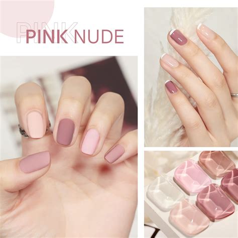 GAOY Juego de esmaltes de uñas de gel color rosa nude colores neutrales kit de uñas de gel