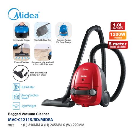 MIDEA MVC C1211S 1200W BAGGED VACUUM CLEANER