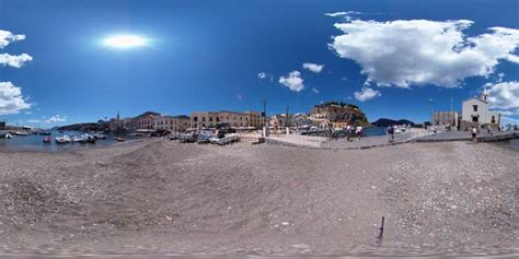 360vr 4k Video Of Lipari Port Aeolian Islands Of Sicily Italy Stock