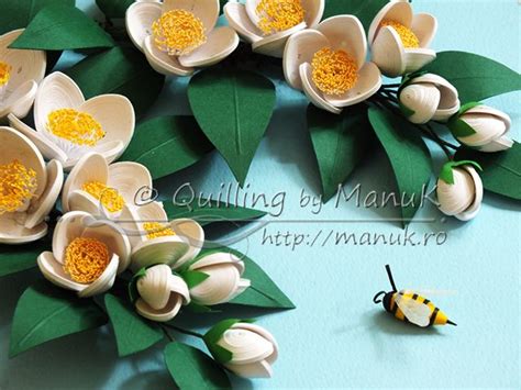 Quilled Jasmine Flowers In A Shadowbox Frame Quilling By ManuK