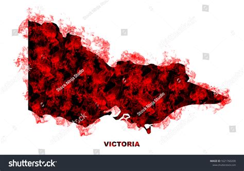 Victoria Map Fire On White Background Stock Illustration 1621760200 ...