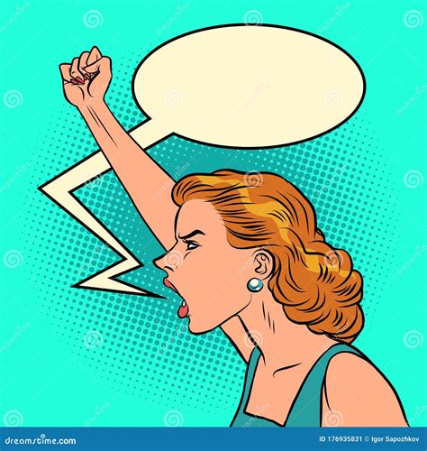 Caucasian Woman Protest Stock Vector Illustration Of Human 176935831