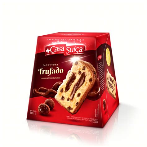 Panettone Gotas De Chocolate Ao Leite Recheio Trufado Chocolate