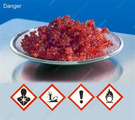 Cobalt II nitrate with hazard pictograms - Stock Image - C049/1776 ...