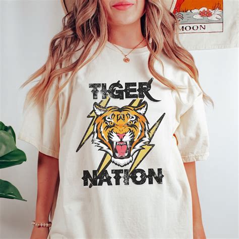 Tiger Shirt School Spirit Shirts Tiger Mascot Shirt Mascot Etsy