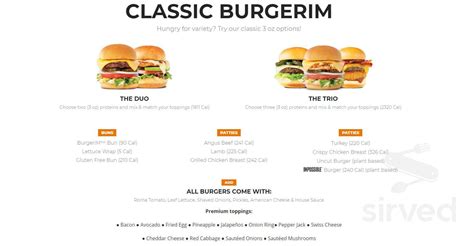 Burgerim Menu In Houston Texas Usa