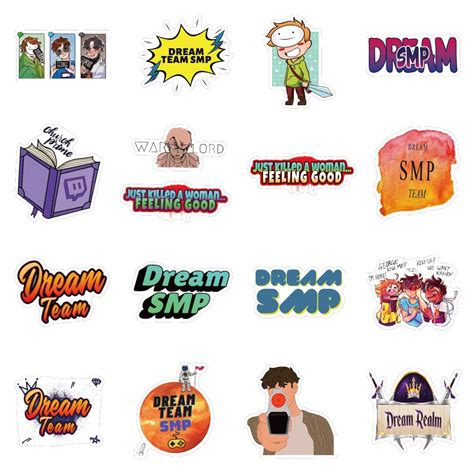 Dream Smp Stickers Pack 50 Pcs Aesthetic Waterproof Vinyl Graffiti