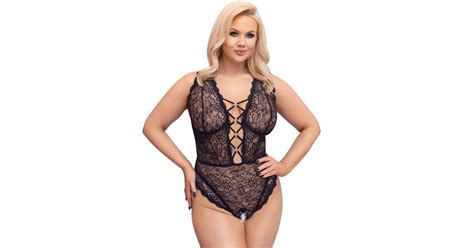 Cottelli Lingerie Black Lace Crotchless Bodysuit Sexystyle Eu