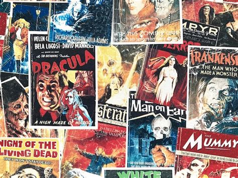 Classic Horror Movie Posters Collage