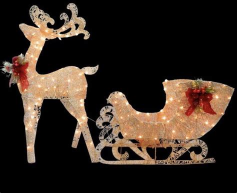 Reindeer Sleigh Lighted Display Outdoor Decoration Outdoor Christmas