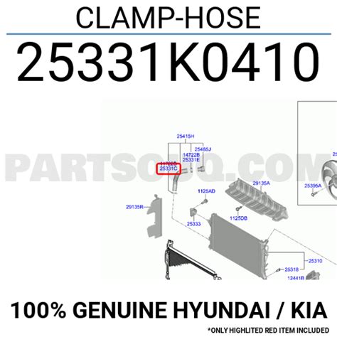 Clamp Hose 25331k0410 Hyundai Kia Parts Partsouq