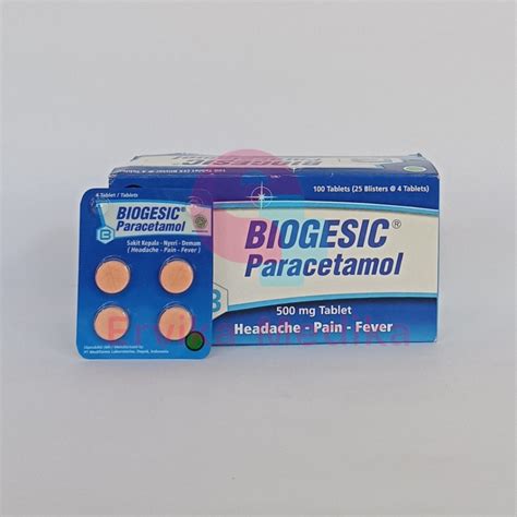 Jual BIOGESIC BIOGESIK OBAT PARACETAMOL PCT 500 MG BLISTER 1 STRIP 4