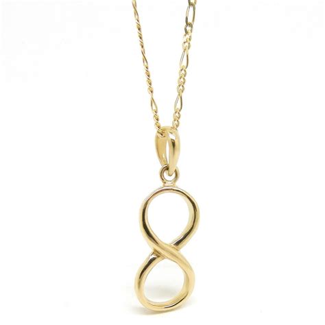 14K Yellow Gold Infinity Pendant Gold 14k Necklace Solid Gold Woman