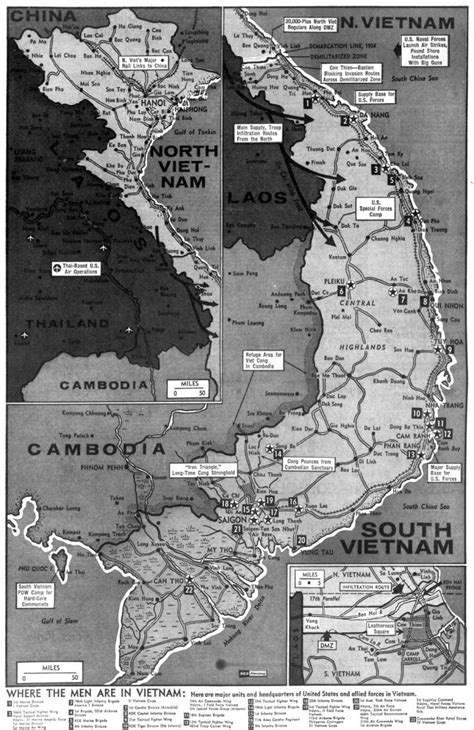 Vietnam War map: Corps to corps (1968) - Click Americana