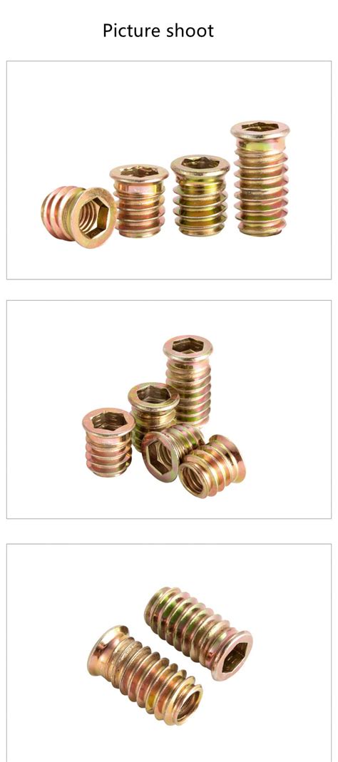 China Customized Threaded Insert Nut Pull Out Strength Wood