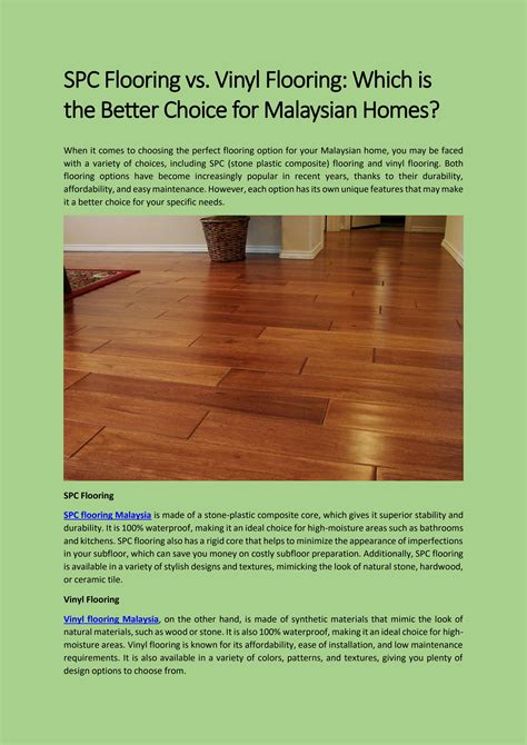 Spc Flooring Vs Vinyl Flooring Which Is The Better Choice For