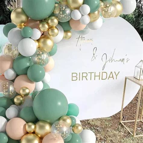 Arco De Globos Verde Retro Olivo Cotillon Cumpleaños Decora en venta en