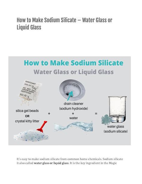 SOLUTION How To Nake Sodium Silicate Water Glass Or Liquid Glass