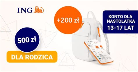 ING Bank Śląski konto dla dziecka w wieku 13 17 z 200 zł premii