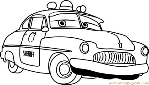 Sheriff from Cars 3 Coloring Page for Kids - Free Cars 3 Printable Coloring Pages Online for ...