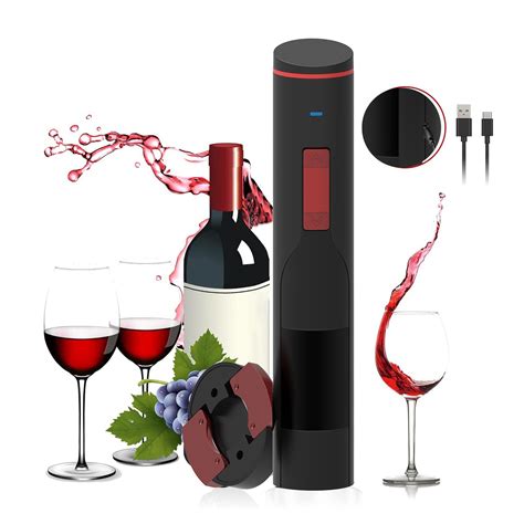 Automatic Bottle Electric Rechargeable Pourer Corkscrew Set Stainless