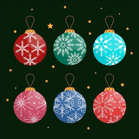 Bolas De Natal Coloridas Em Design Plano Vetor Gr Tis